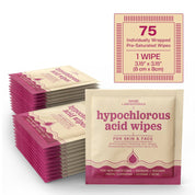 Hypochlorous Acid Facial Wipes - Wound Cleaning Wipes 75 count