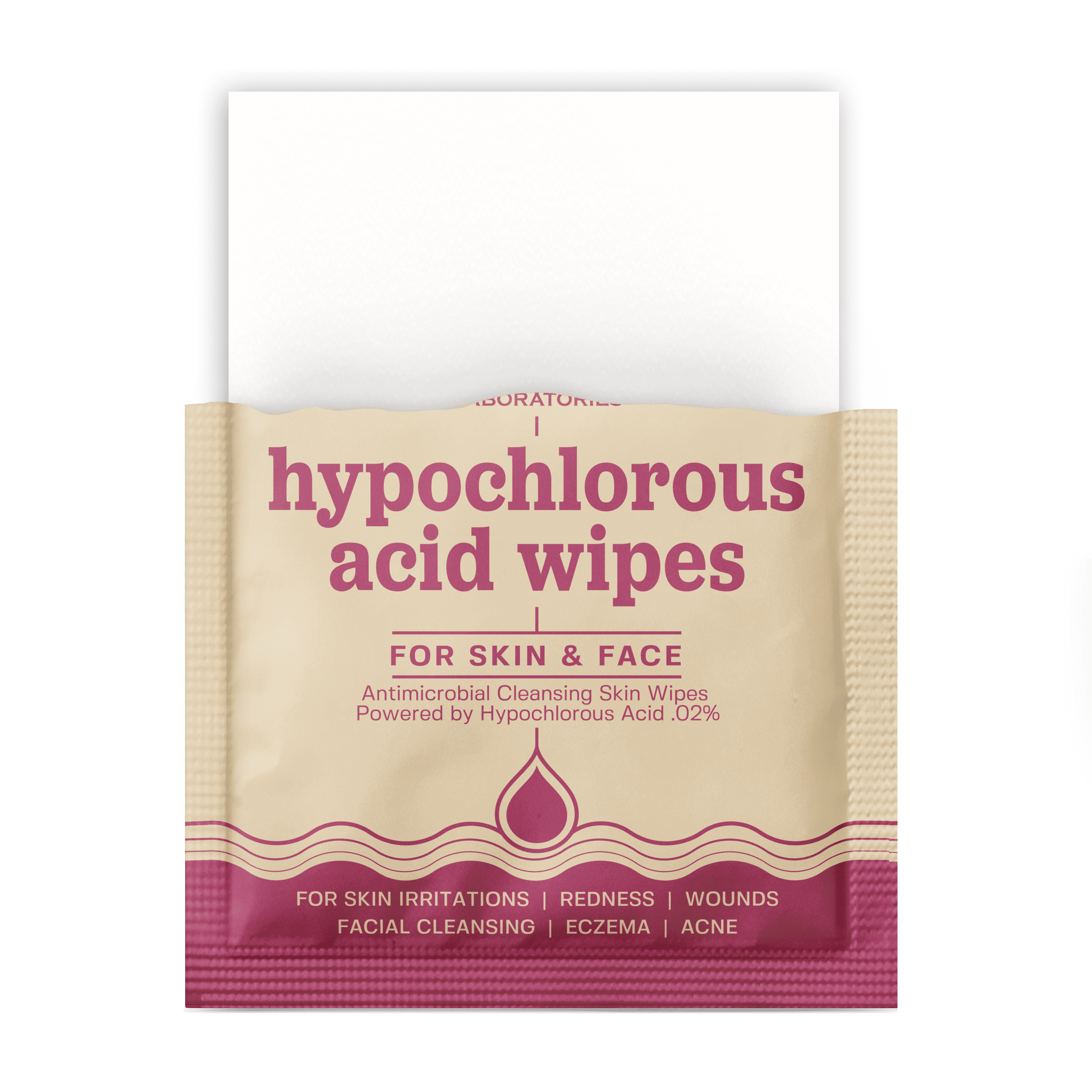 Hypochlorous Acid Facial Wipes - Wound Cleaning Wipes 75 count