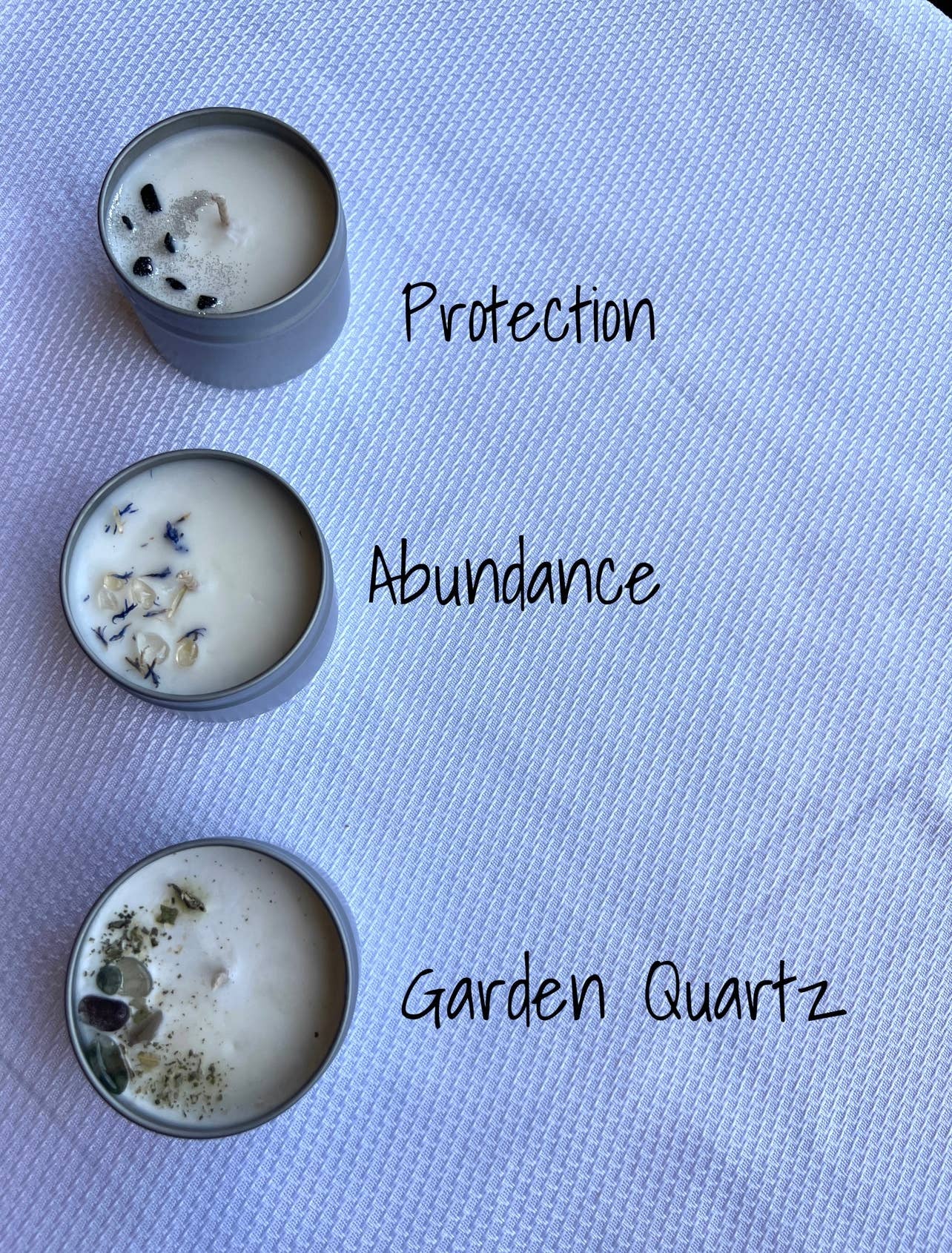 Unlabeled Crystal Candle Tins - Private Label Candle: Abundance