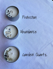 Unlabeled Crystal Candle Tins - Private Label Candle: Abundance