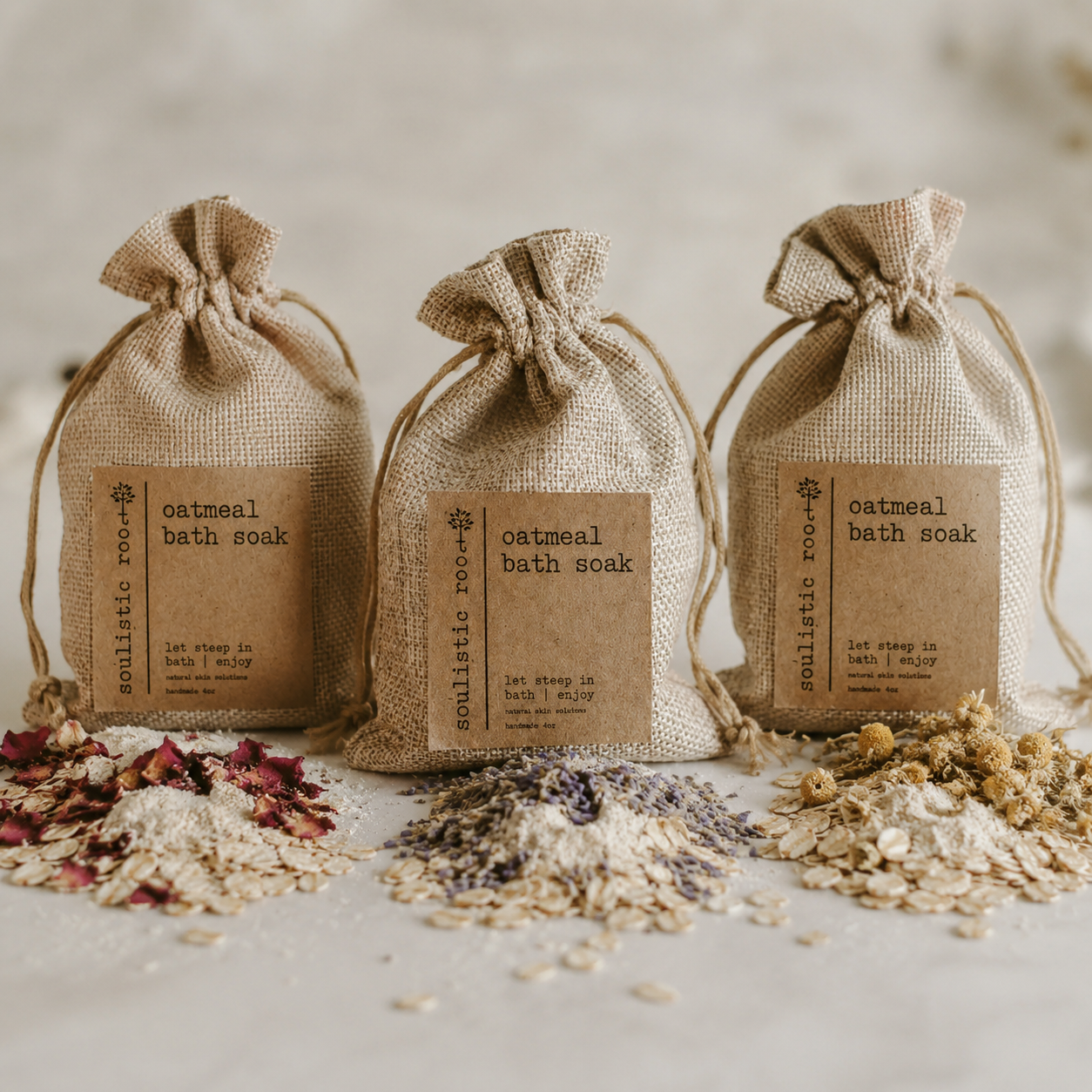 Herbal Oatmeal Bath Soak – Rose, Lavender or Chamomile: Lavender