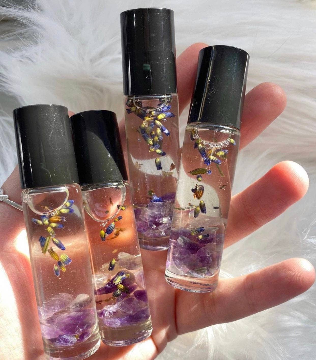 Amethyst Crystal Perfume Roller - 10 ml Roll-On