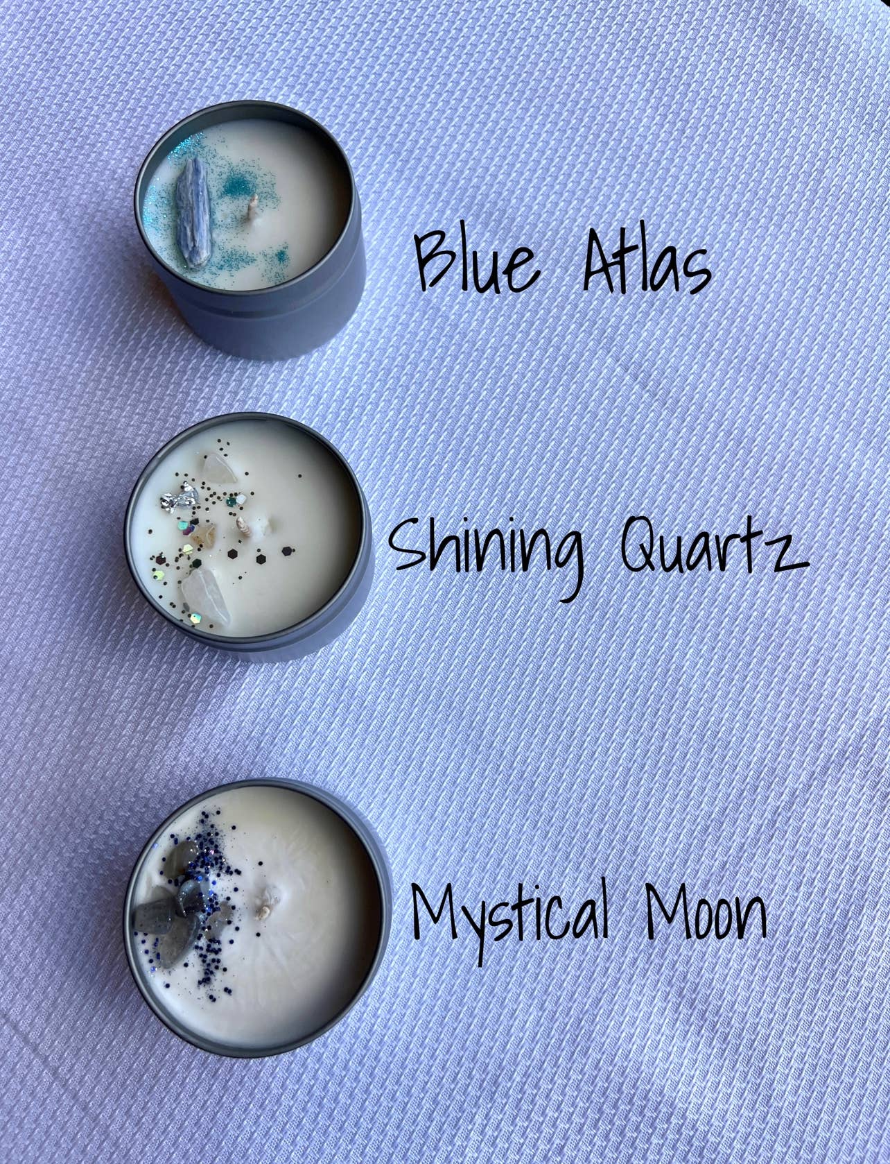 Unlabeled Crystal Candle Tins - Private Label Candle: Abundance